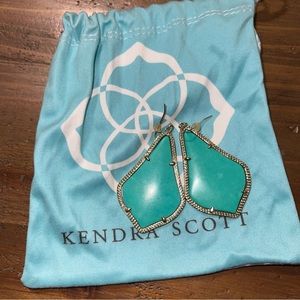 Kendra Scott Silver & Turquoise Alex Earrings RETIRED EUC